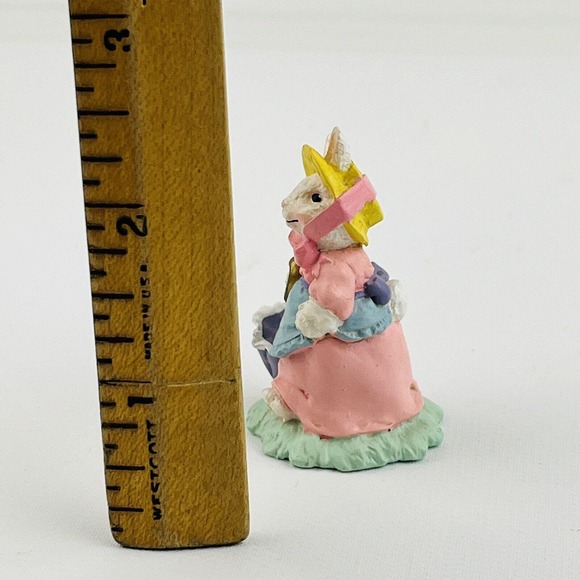 Cottontail Lane Bunny Pink Dress Figurine Resin Purple Parasol Easter Springtime - Picture 4 of 5
